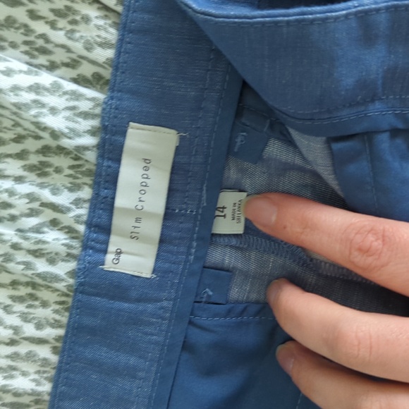Gap chambray cropped pants sz 14 - Picture 3 of 3